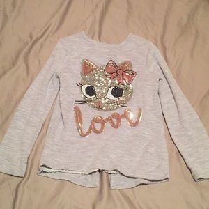 Girls cat sequin blouse